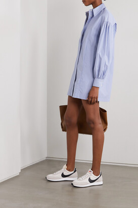 LOULOU STUDIO Zena Striped Cotton-poplin Mini Shirt Dress