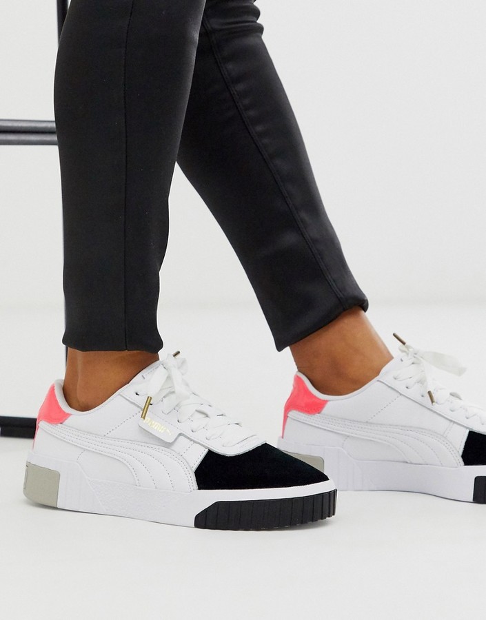 Puma Cali Remix white color block sneakers - ShopStyle