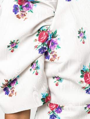 MSGM floral print puff sleeve dress