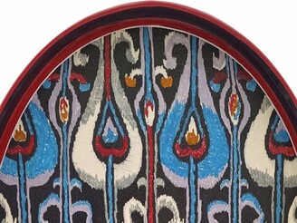 LES OTTOMANS Ikat hand-painted oval tray