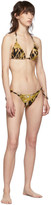 Thumbnail for your product : Versace Underwear Underwear Black and Tan Barocco Animalier Triangle Bikini Top