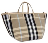 Thumbnail for your product : Burberry Xl Smooth Leather Canvas Beach Tote