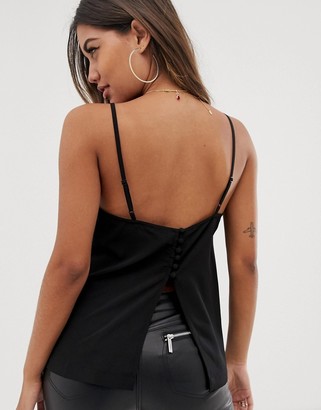ASOS DESIGN cami with square neck with button back