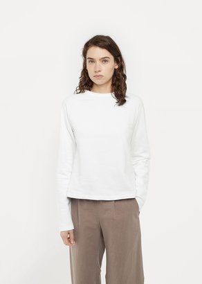 Sunspel Loopback Cropped Sweatshirt White Size: UK 8