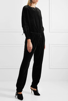 Thumbnail for your product : Preen Line Ruby Ruched Velvet Jumpsuit - Black