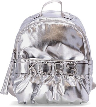 MICHAEL KORS: Michael bag in grained laminated leather - Silver