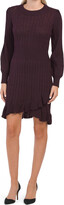 Thumbnail for your product : Taylor Ruffle Hem Cable Knit Sweater Dress