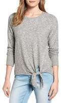 Thumbnail for your product : Gibson Tie Front Cozy Fleece Pullover (Regular & Petite)