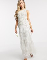 Thumbnail for your product : A Star Is Born bridal embellished dress in with tiered tassels