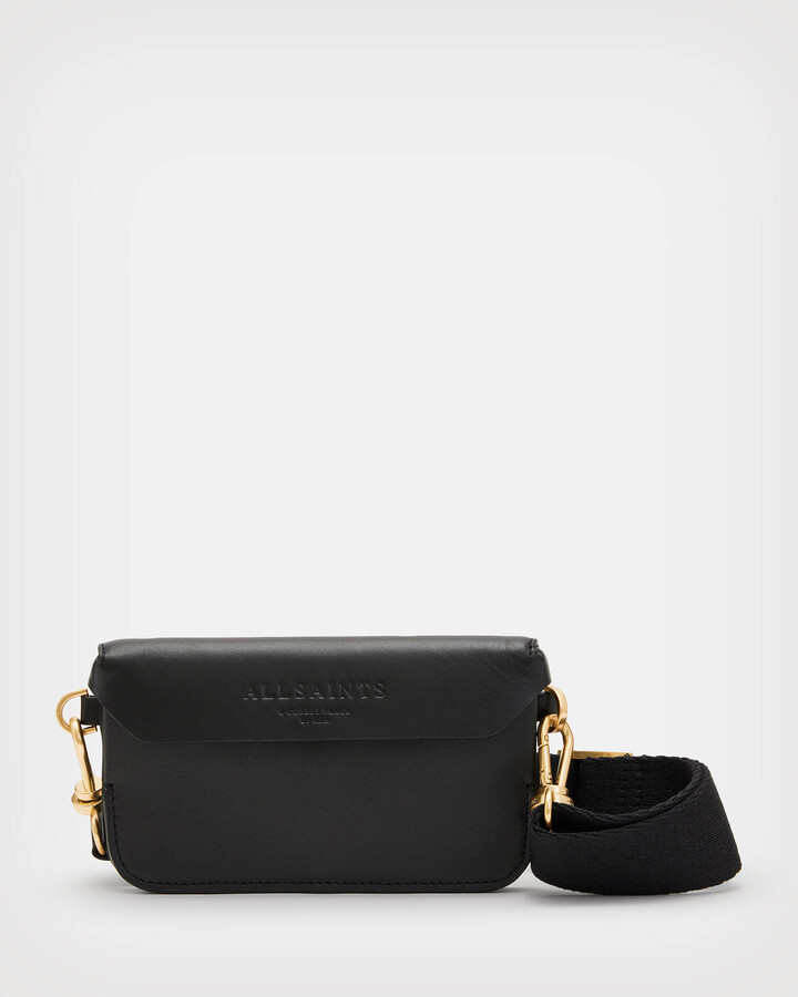 AllSaints Zoe Leather Crossbody Bag - Black - ShopStyle