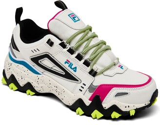 fila heritage oakmont mix media leather trail chunky sneakers