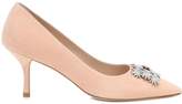Thumbnail for your product : Stuart Weitzman Kelsey 75 embellished suede pumps