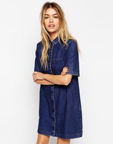 Thumbnail for your product : ASOS Denim Shirt Dress with Patch Pocket