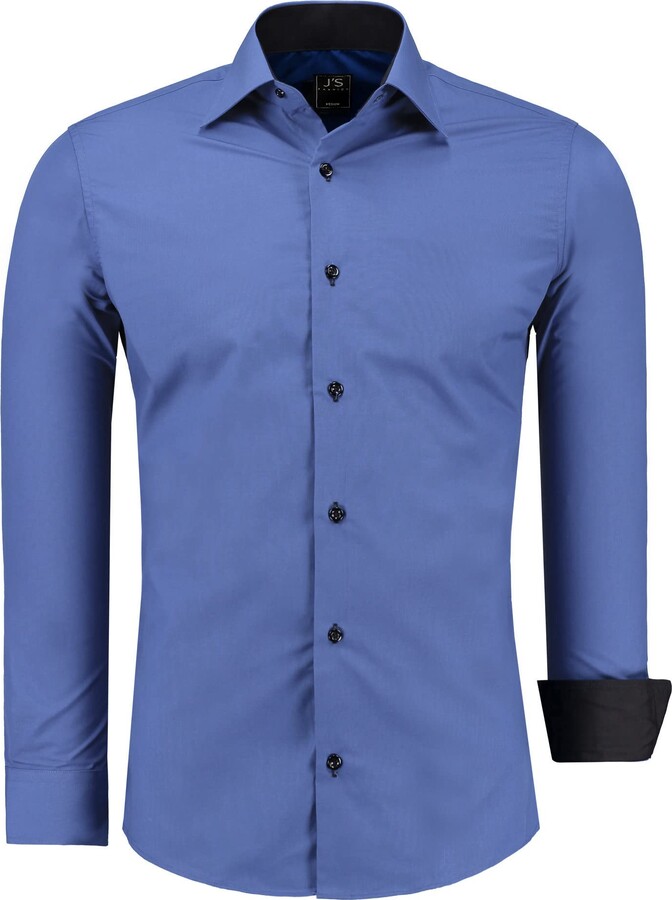J'S FASHION Mens Shirts SlimFit Easy Iron Classic Casual EU
