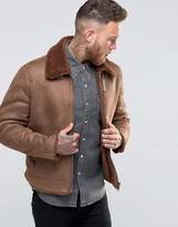 Thumbnail for your product : ASOS Faux Shearling Jacket In Brown