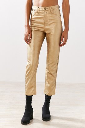 BDG Girlfriend Faux Leather Pant - Gold