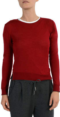 Eleventy Merino/Silk Crewneck Sweater