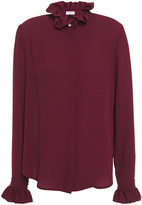 Thumbnail for your product : Claudie Pierlot Ruffle-trimmed Crepe Shirt