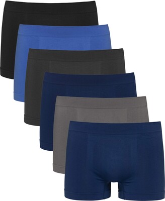 Channo Pack of 6 Men's Seamless Lycra Boxers Invisible Medium Rise