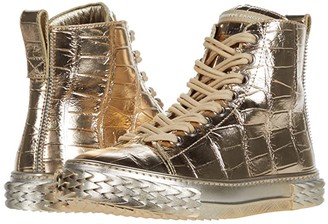 high top gold sneakers