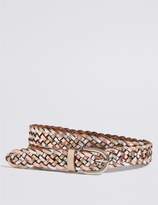 Thumbnail for your product : Marks and Spencer Leather Metallic Weave Hip Belt