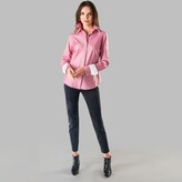 Thumbnail for your product : Farinaz Double Cuff, Double Collar - Pure Mercerized Cotton In Pink Herringbone