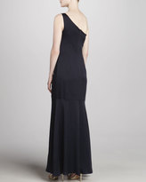 Thumbnail for your product : David Meister One-Shoulder Gown, Navy