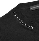 Thumbnail for your product : Alexander McQueen Slim-Fit Embellished Distressed Wool and Silk-Blend Sweater
