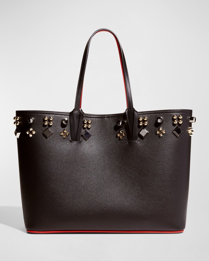 black tote with studs