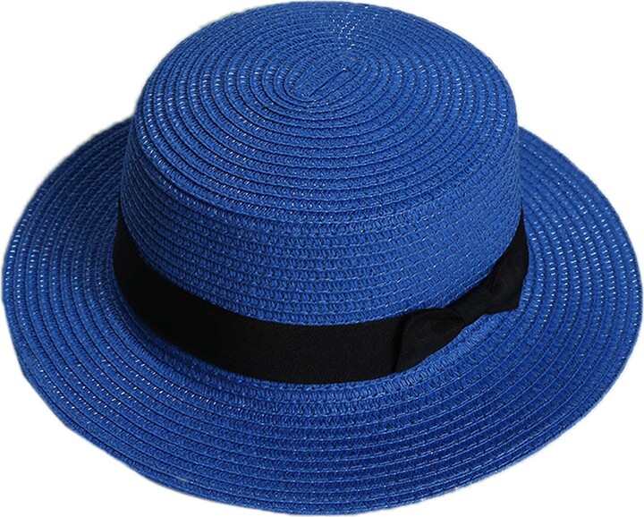 ZumZup Flat Top Boater Hats Straw Hat Summer Hats Panama Hats for Kids