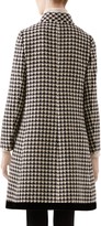 Thumbnail for your product : Gucci Velvet Trim Houndstooth Wool Blend Coat