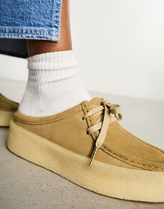 Clarks Originals Wallabee Cup Lo shoes in light tan
