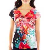 Thumbnail for your product : JCPenney Unity World Wear Unity V-Neck Empire-Waist Top - Petite