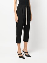 Thumbnail for your product : Rick Owens Contrasting-Drawstring Cropped Trousers