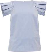 Thumbnail for your product : Ted Baker Amella Striped Frilled Shoulder Cotton-Blend Top
