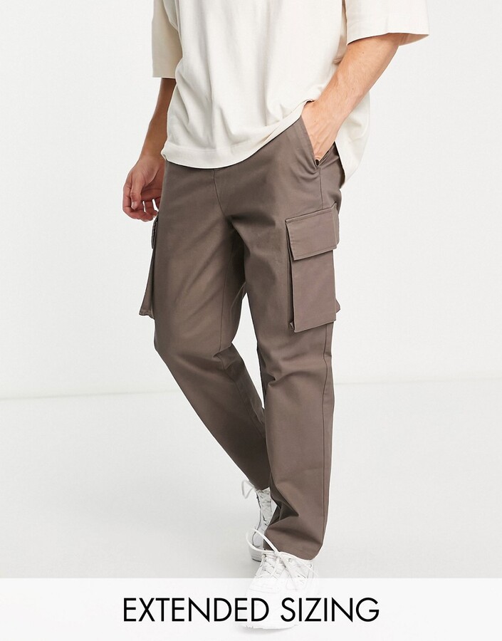 ASOS DESIGN relaxed skater cargo pants in brown - ShopStyle Chinos & Khakis