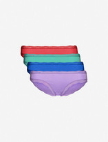 Thumbnail for your product : Stripe & Stare Pack of four lace-trimmed stretch-jersey briefs