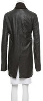Thumbnail for your product : Rick Owens Leather Double-Breasted Coat
