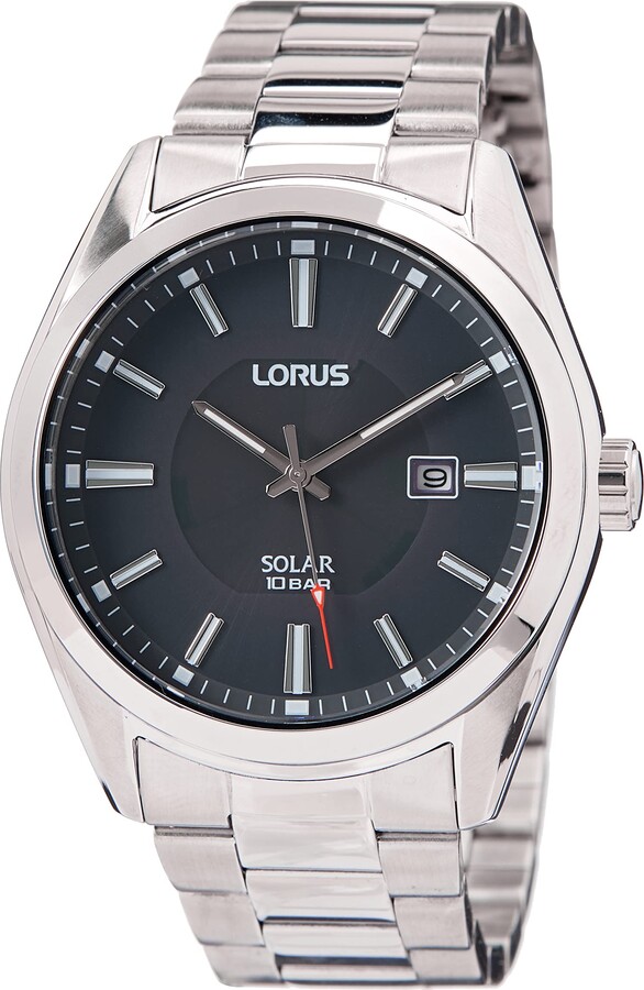 Lorus RX333AX9 Men's Solar Stainless Steel Watch with Metal Strap