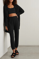 Thumbnail for your product : Skin + Net Sustain Ellerie Hooded Organic Cotton-blend Jersey Cardigan - Black