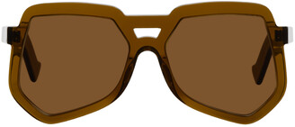 Grey Ant Brown Clip Hexagonal Aviator Sunglasses