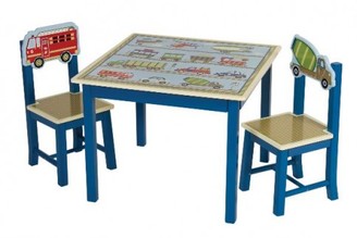 The Well Appointed House Guidecraft Transportation Theme Table and Chairs Set for Kids