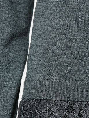 ESTNATION v-neck lace trimmed sweater