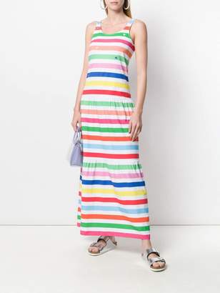 Mira Mikati long striped slogan dress