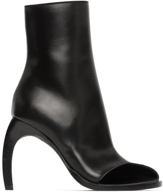 black open toe boots