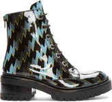 Thumbnail for your product : Kenzo Black Patent Leather Lightning Bolt Lug Sole Mortisia Boots