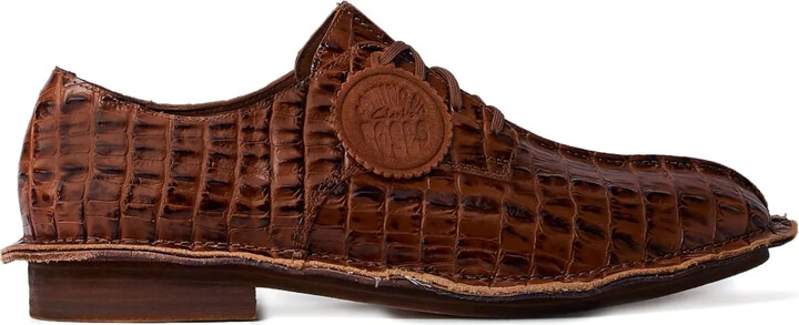 x Clarks croc-embossed derby shoes