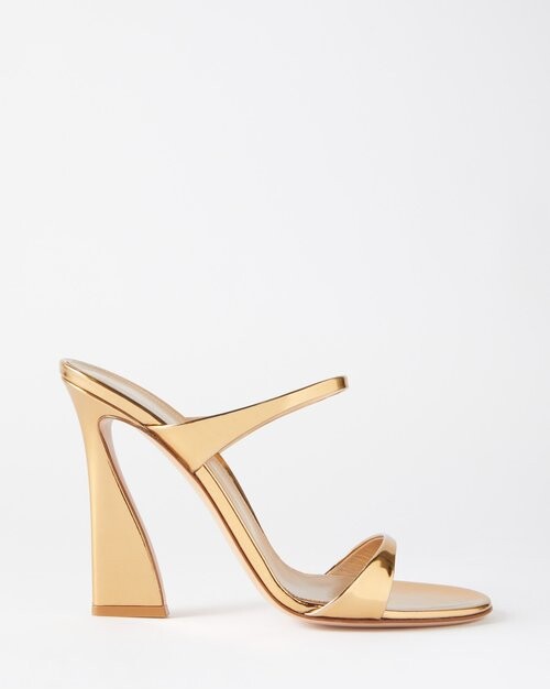 gold mule sandals