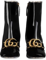 Thumbnail for your product : Gucci Patent leather ankle boot with Double G