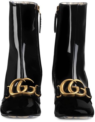 Gucci Patent leather ankle boot with Double G